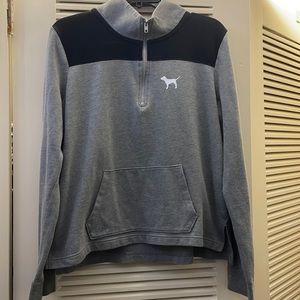 PINK Victoria Secret pullover. Gray and Black. Size L
